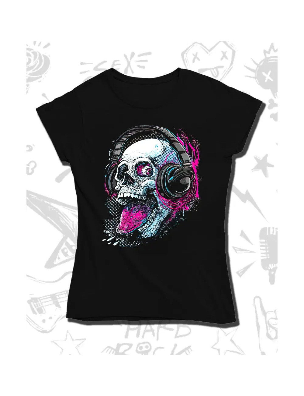 M PROMO Headphones Skull Negra Dama M