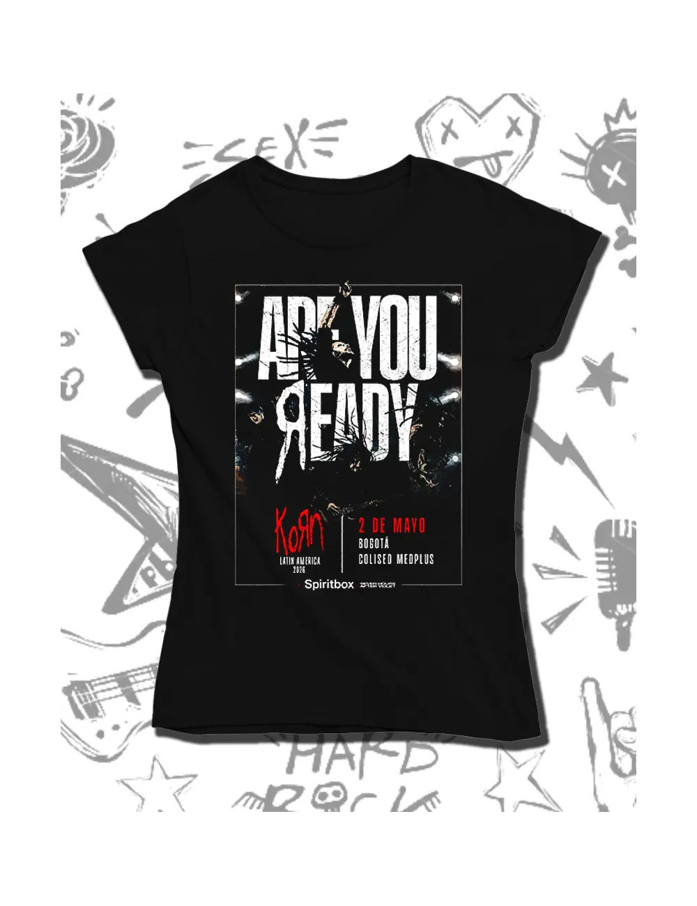 M PROMO Korn concierto 2026 solo pecho Negra M