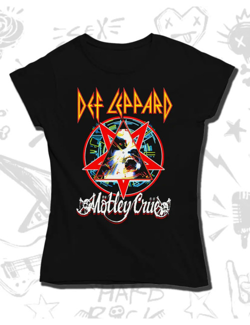 M PROMO Motley Crue Def Leppard Negra M