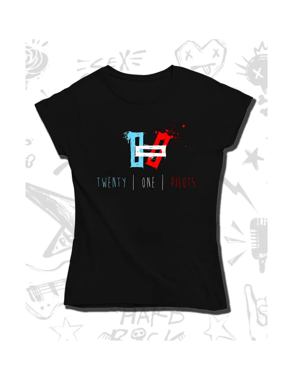 M PROMO Twenty One Pilots Logo Negra Dama Talla M