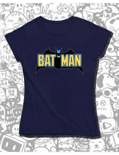 L PROMO Batman Logo Vintage Dama Azul Talla L