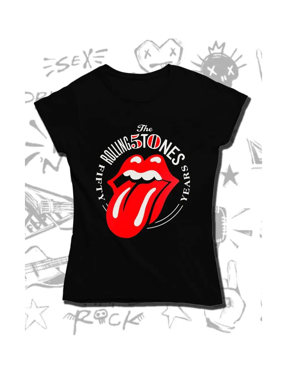 L Rolling Stones 50 Years Negra talla L