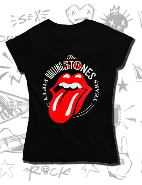 L Rolling Stones 50 Years Negra talla L