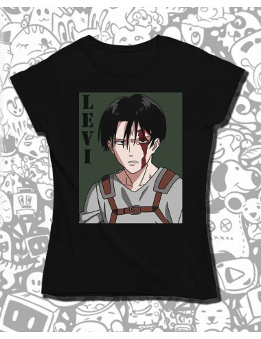 XL PROMO Attack on Titan Levi Ackerman 04 Negra Dama Xl