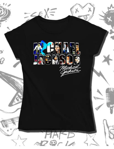 L DAMA PROMO Michael Jackson Firma DAMA Negra talla L