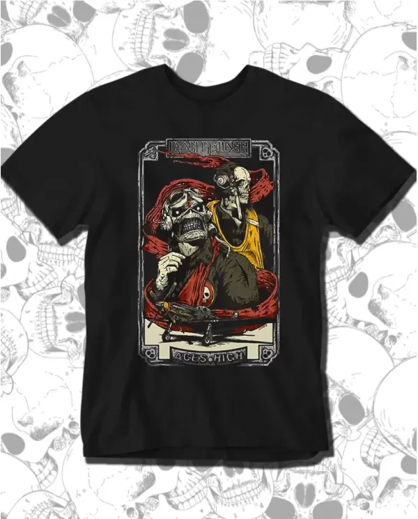 Camiseta Estampada Iron Maiden Aces High 🤟 Calidad Premium
