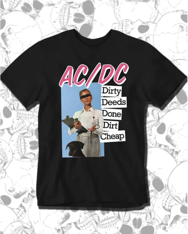 Camiseta Estampada ACDC Dirty Deeds Done Dirt Cheap 🤟 Calidad Premium
