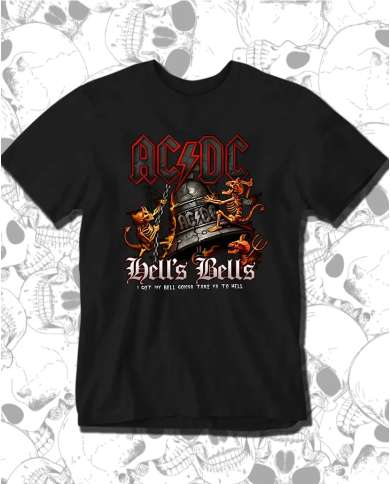 Camiseta Estampada ACDC Hells Bells 🤟 Calidad Premium