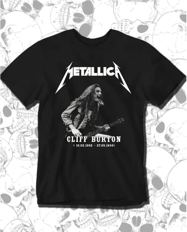 Camiseta Estampada Metallica Cliff Burton 🤟 Calidad Premium