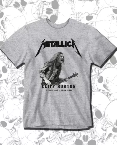 Camiseta Estampada Metallica Cliff Burton 🤟 Calidad Premium