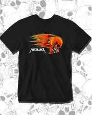 Camiseta Estampada Metallica Skull In Flames 🤟 Calidad Premium