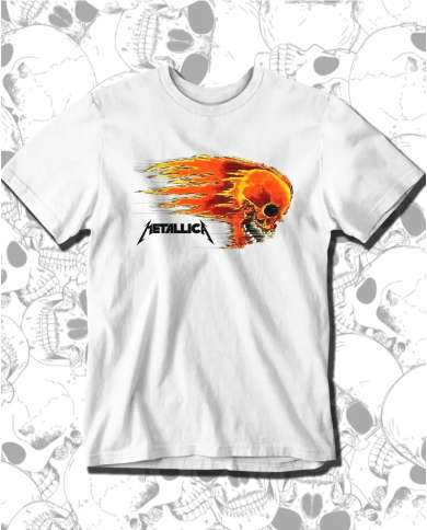 Camiseta Estampada Metallica Skull In Flames 🤟 Calidad Premium