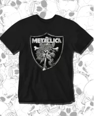 Camiseta Estampada Metallica Skull Shield 🤟 Calidad Premium