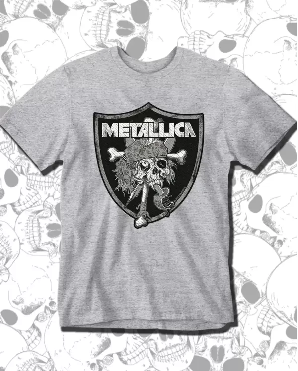 Camiseta Estampada Metallica Skull Shield 🤟 Calidad Premium