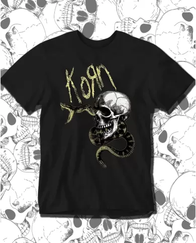 Camiseta Estampada Korn Skull Snake 🤟 Calidad Premium