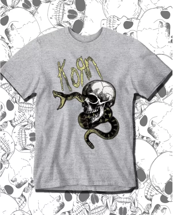 Camiseta Estampada Korn Skull Snake 🤟 Calidad Premium