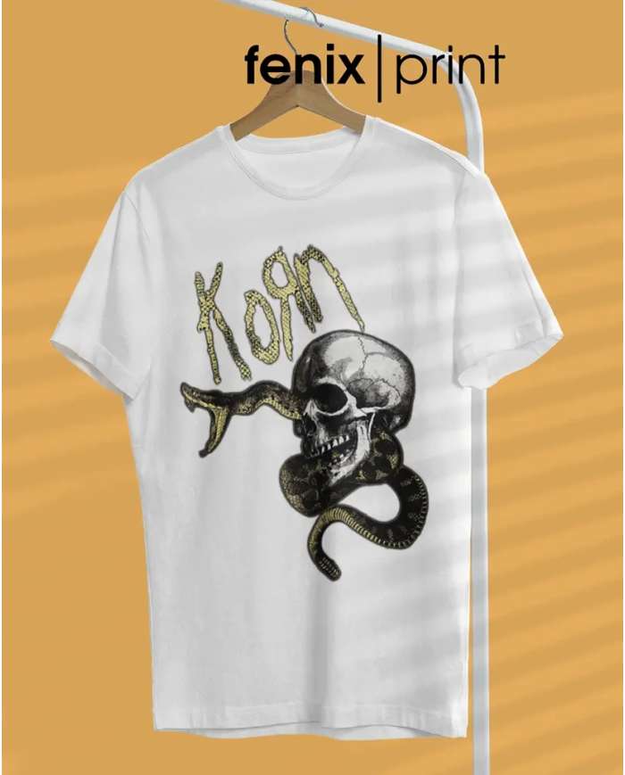 Camiseta Estampada Korn Skull Snake 🤟 Calidad Premium