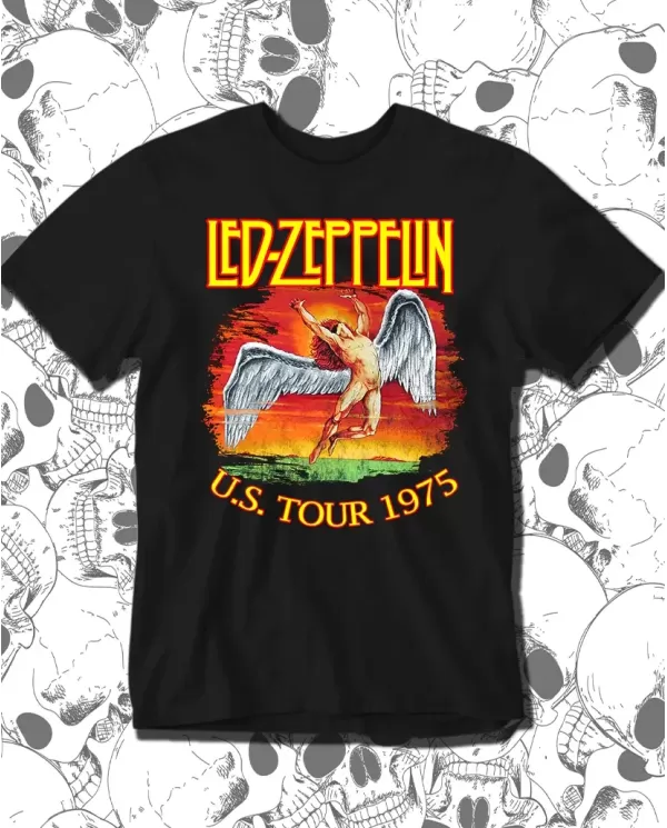 Camiseta Estampada Led Zeppelin U.S. Tour 1975 🤟 Calidad Premium
