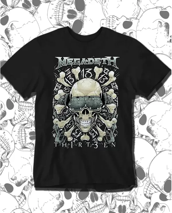 Camiseta Estampada Megadeth Thirteen 🤟 Calidad Premium