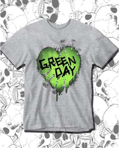 Camiseta Estampada Green Day Heart 🤟 Calidad Premium