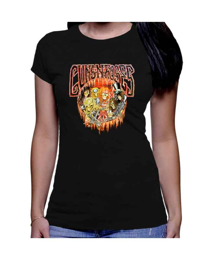 Camiseta Estampada Dama Guns And Roses 09