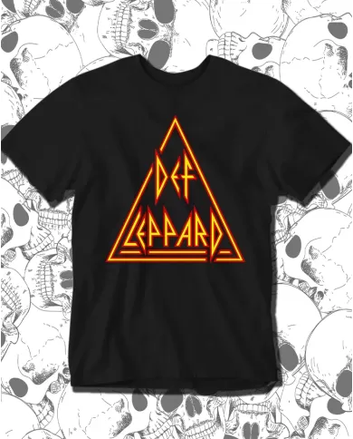 Camiseta Estampada Def Leppard Logo Fuego 🤟 Calidad Premium