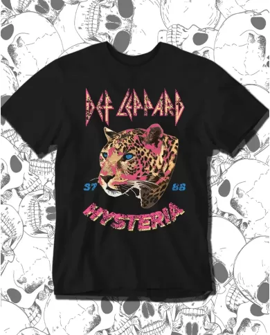 Camiseta Estampada Def Leppard Hysteria leopardo 🤟 Calidad Premium