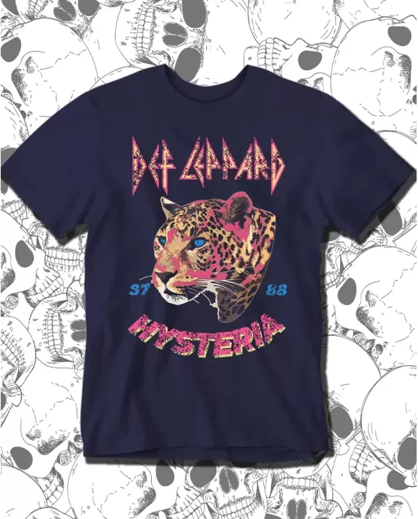 Camiseta Estampada Def Leppard Hysteria leopardo 🤟 Calidad Premium