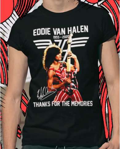 Camiseta Estampada Eddie Van Halen Thanks 🤟 Calidad Premium