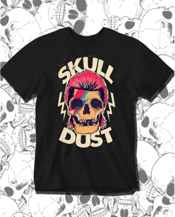 Camiseta Estampada David Bowie Skull Dust 🤟 Calidad Premium