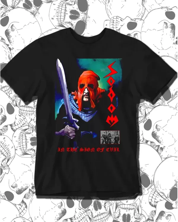 Camiseta Estampada Sodom In The Sing Of Evil 🤟 Calidad Premium