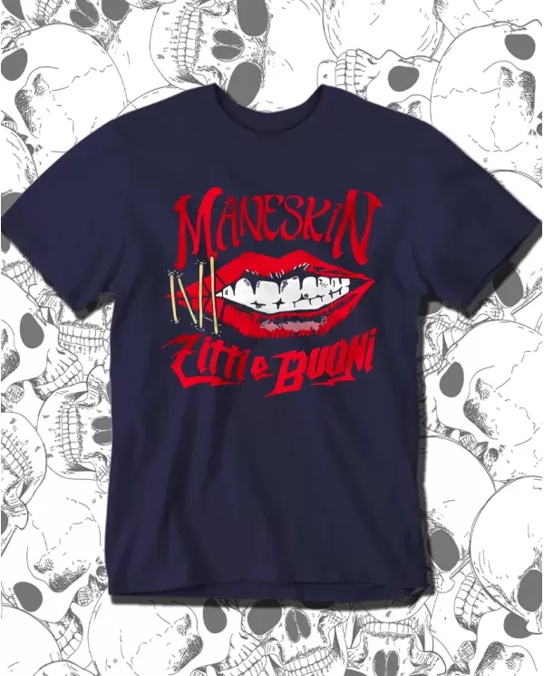 Camiseta Estampada Maneskin zitti e buoni 🤟 Calidad Premium