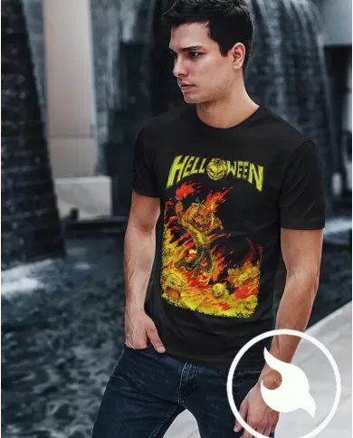Camiseta Estampada Helloween Fire 🤟 Calidad Premium
