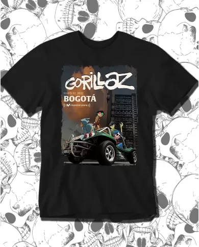 Camiseta Estampada Gorillaz Concierto 🤟 Calidad Premium