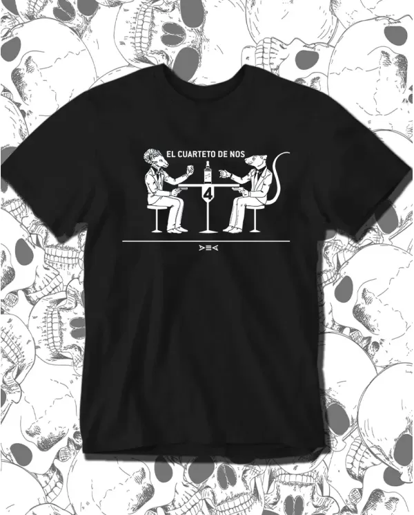 Camiseta Estampada Cuarteto de Nos Mesa 🤟 Calidad Premium