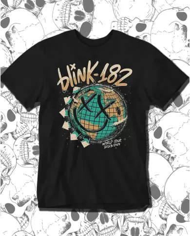 Camiseta Estampada Blink 182 Earth 🤟 Calidad Premium