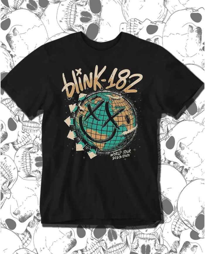 Camiseta Estampada Blink 182 Earth 🤟 Calidad Premium