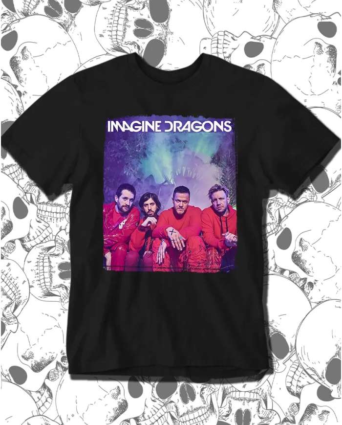 Camiseta Estampada Imagine Dragons Poster 🤟 Calidad Premium
