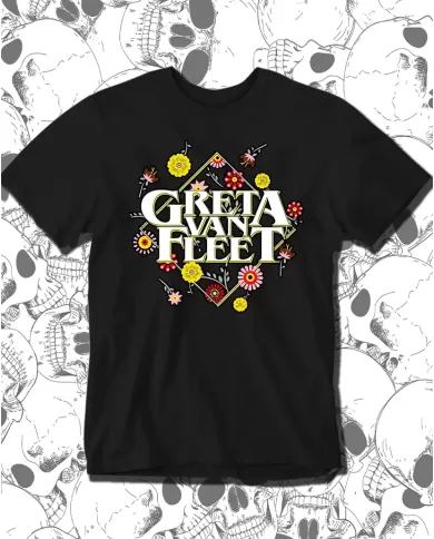 Camiseta Estampada Greta Van Fleet Flower 🤟 Calidad Premium