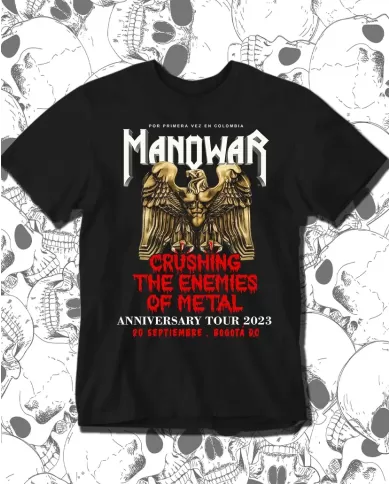 Camiseta Estampada Manowar Crushing The Enemies Of Metal 03 🤟 Calidad Premium